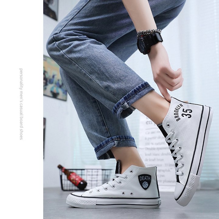 Giày nam, giày vải nam cổ cao, giày sneaker phong cách Hàn Quốc CV35