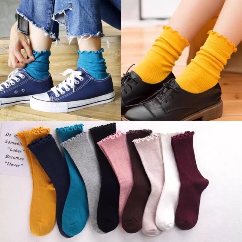 Tất vintage cổ bèo cao cấp