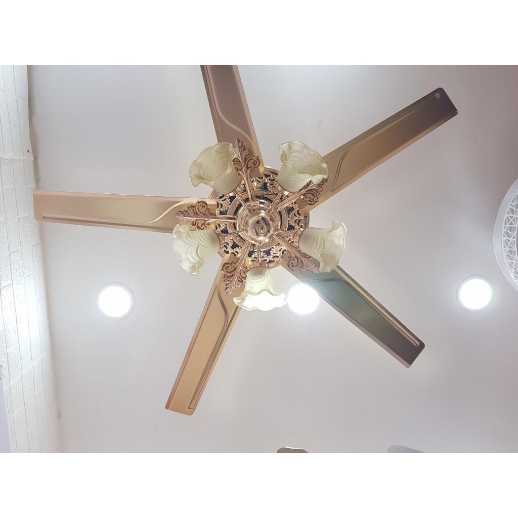 Quạt trần đèn có điều khiển, 5 cánh sải cánh 1m32 KLS045