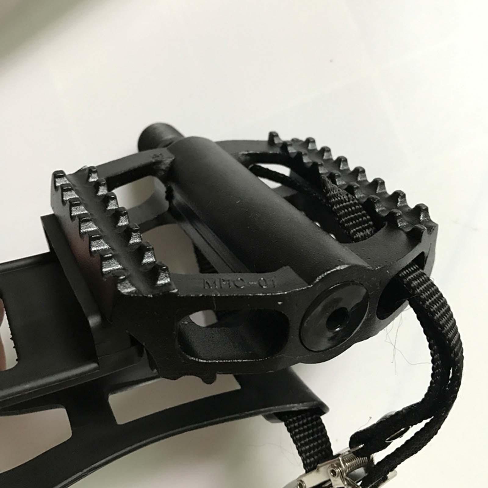 1 Pair Exercise Bike Pedals with Adjustable Straps for Home Gym Stationary
