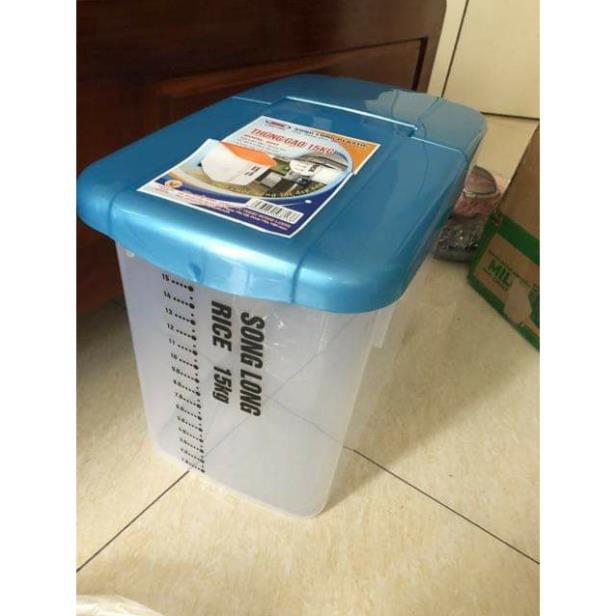 Thùng đựng gạo có bánh xe và cốc đong tiện dụng 10kg và 15kg