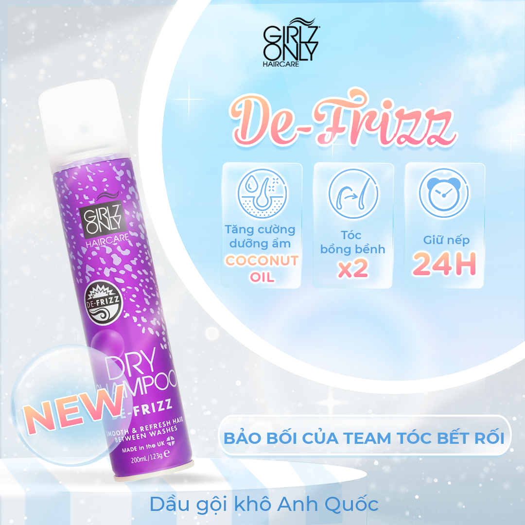 Dầu Gội Khô Girlz Only For De-Frizz 200ml (Tím)