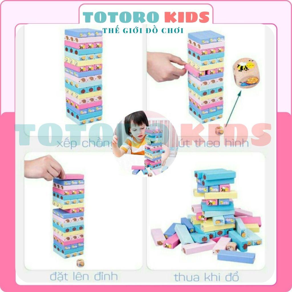 Đồ chơi gỗ thông minh cho bé 2 3 4 5 6 tuổi lắp ghép xếp hình phát triển trí tuệ rút gỗ 51 thanh in hình ngỗ nghĩnh size