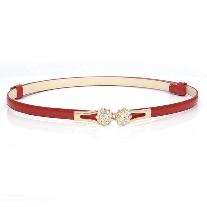 Johnifashion Thắt lưng da nữ bản nhỏ khoá hoa thời trang- phong cách Hàn Quốc, dây lưng nữ khoá hoa đính đá