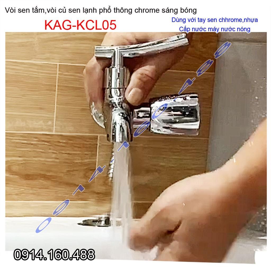 Vòi sen lạnh gắn tường KAG-KCL05 tay gạt , Củ Sen tắm lạnh bóng nước chảy mạnh siêu bền thiết kế đẹp
