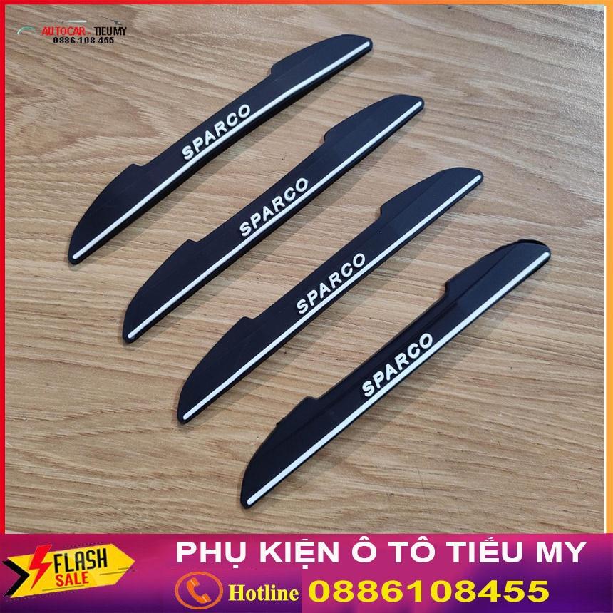 Bộ 4 Miếng Dán Chống Xước Cánh Cửa Sparco Cho Xe Ô Tô Các Màu Đen, Trắng, Đỏ, Xám - Có Kèm Băng Keo Dính 2 Mặt