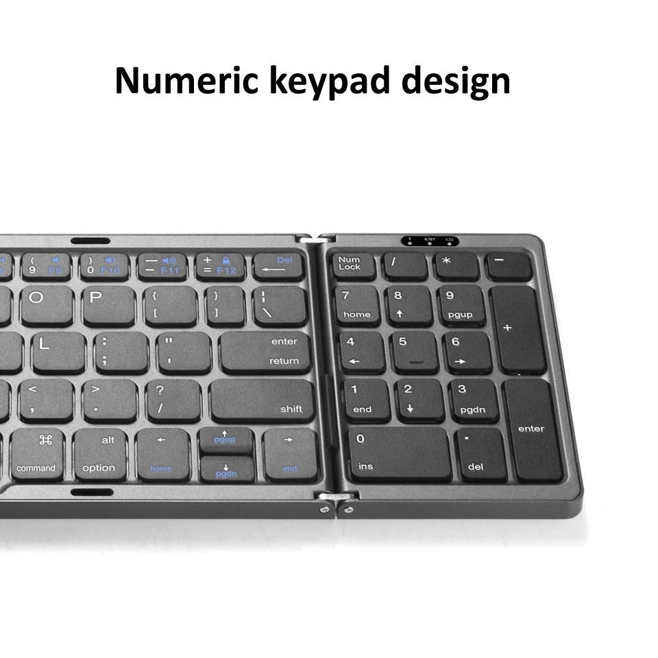 Bàn Phím Bluetooth Không Dây Gấp Được Có Đồng Bộ Số 3 Cho IOS / Android / Windows