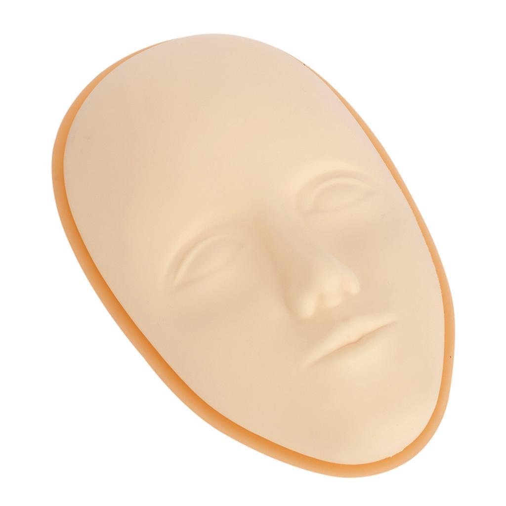 Reusable 5D Silicone Human Face Practice Skin w/Base for Microblading Tattoo