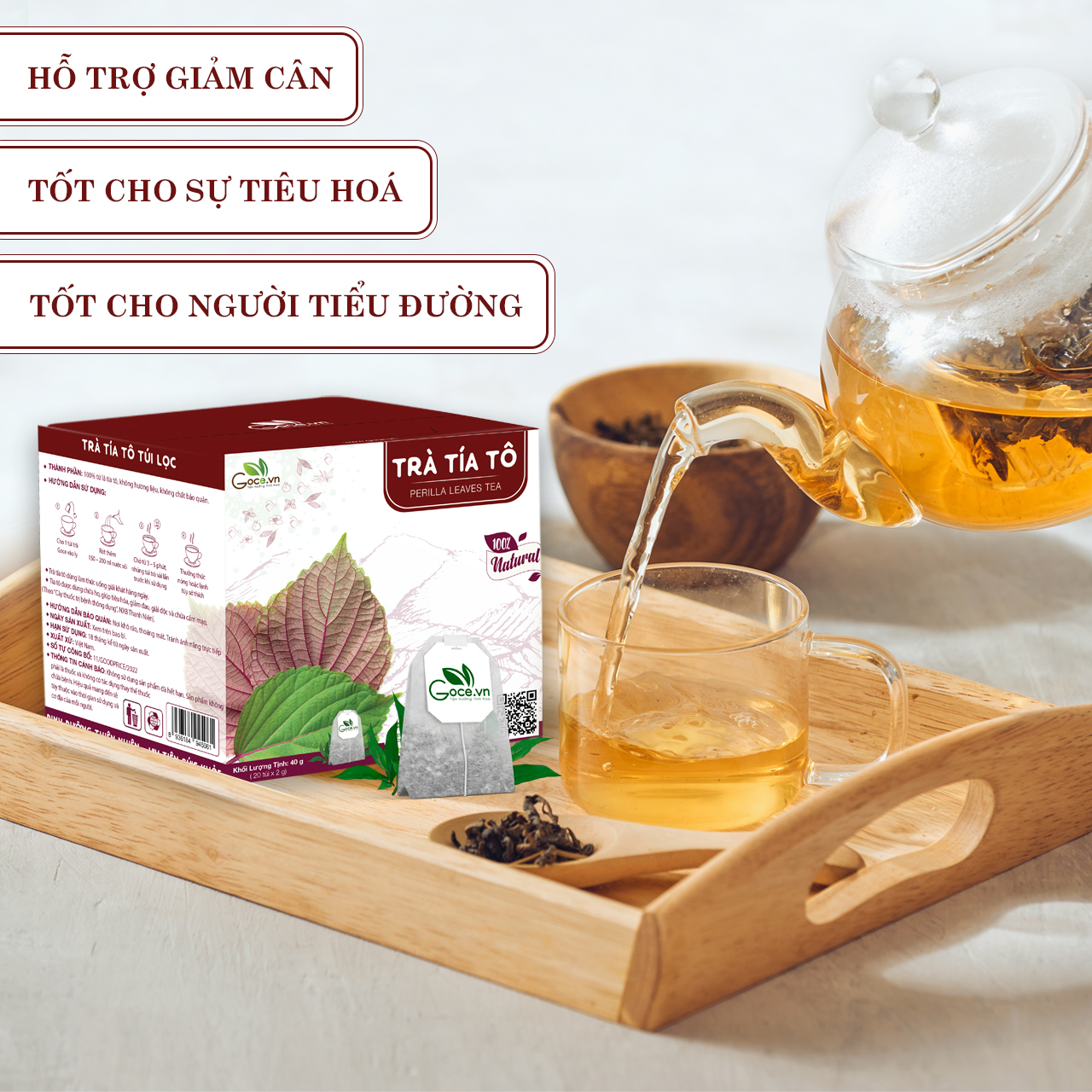Trà tía tô túi lọc Goce