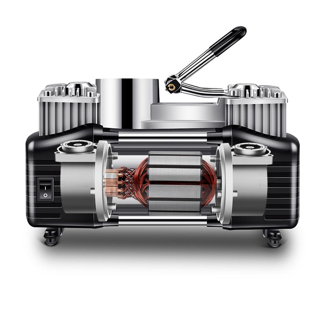 Double Cylinder High Pressure Car Air Pump Electric Auto Tyre Inflator Pump Digital Display Air-compressor Pressure Preset Function