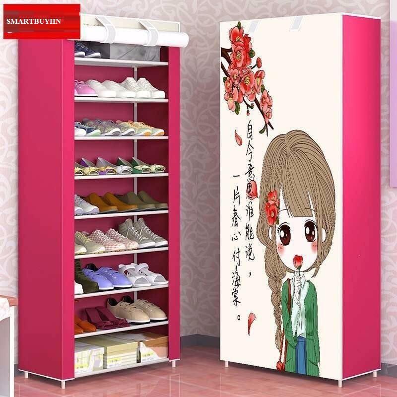 Tủ Giày 10 Tầng 9 Ngăn, Tủ Vải Để Giày 3d 10 Tầng