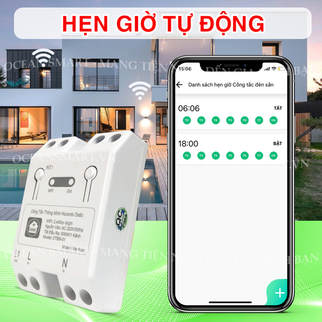 Công Tắc Thông Minh, Công Tắc Wifi Giá Rẻ Hunonic Datic Basic - DTBS01