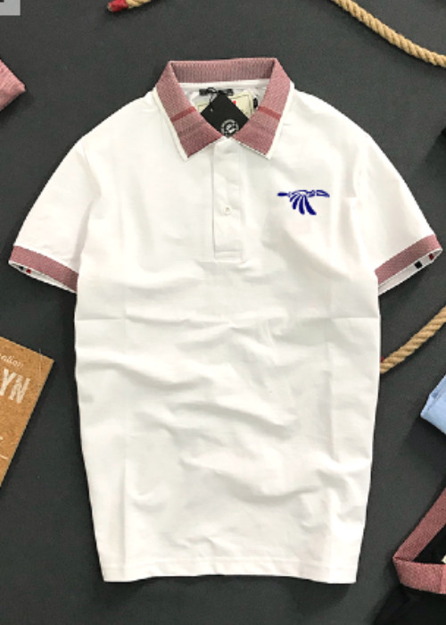 Áo thun polo nam có cổ bẻ phối sọc ngang caro vải cá sấu cao cấp ND08
