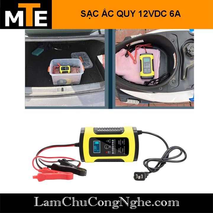 Bộ sạc bình acquy 12v 4Ah - 100Ah thông minh tự ngắt khi đầy có chức năng phục hồi acquy bằng khử sunfat