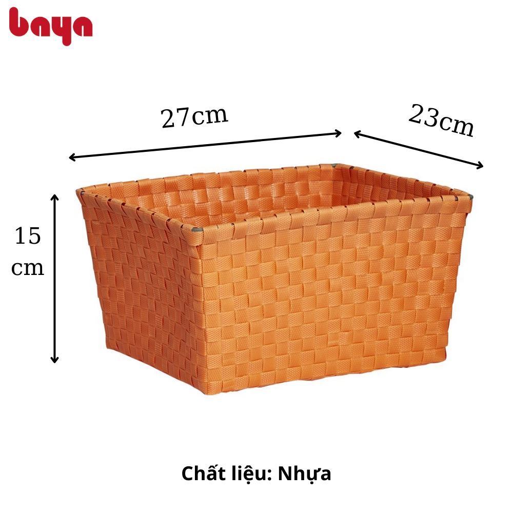 Giỏ Đựng Đồ BAYA BELLA Dệt Từ Sợi Nhựa Bền Chắc Giúp Sắp Xếp Và Trang Trí Kệ Sách, Phòng Ngủ, Nhà Tắm 2001022