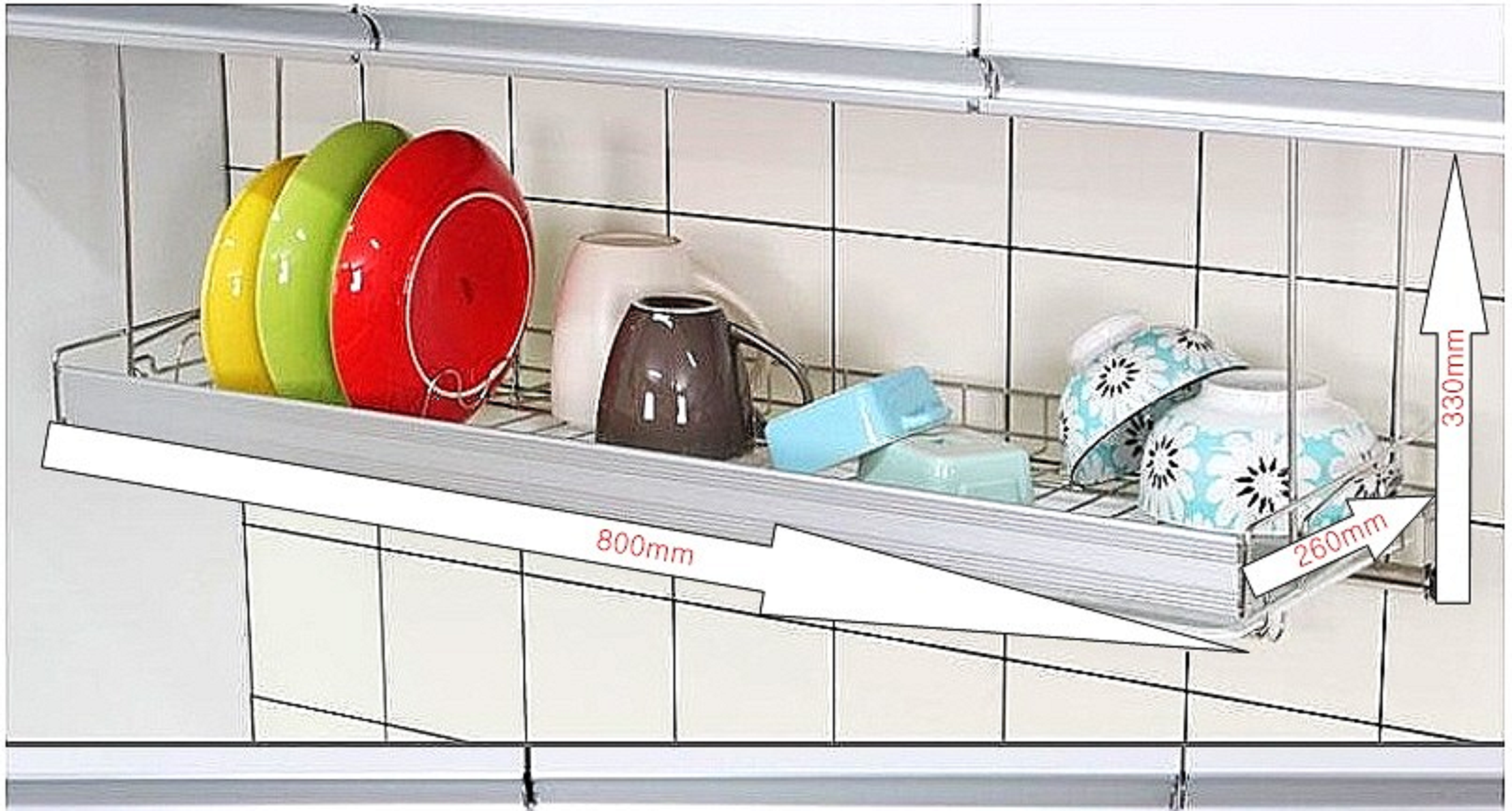 Kệ Chén Inox Treo Tủ Bếp ALC Hàn Quốc