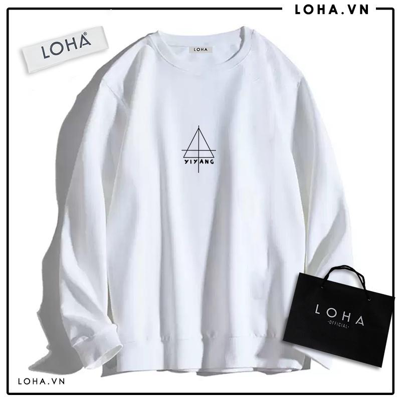 Áo Sweater in hình và chữ YIYANG Oversize Basic áo nỉ Nhật cao cấp dài tay Unisex LOHA