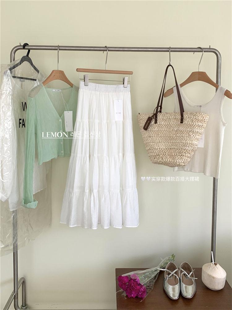 TOBE1SHOP Váy dài chữ A kiểu Pháp, váy dài, váy gió, váy dài, váy rộng, váy nửa người.