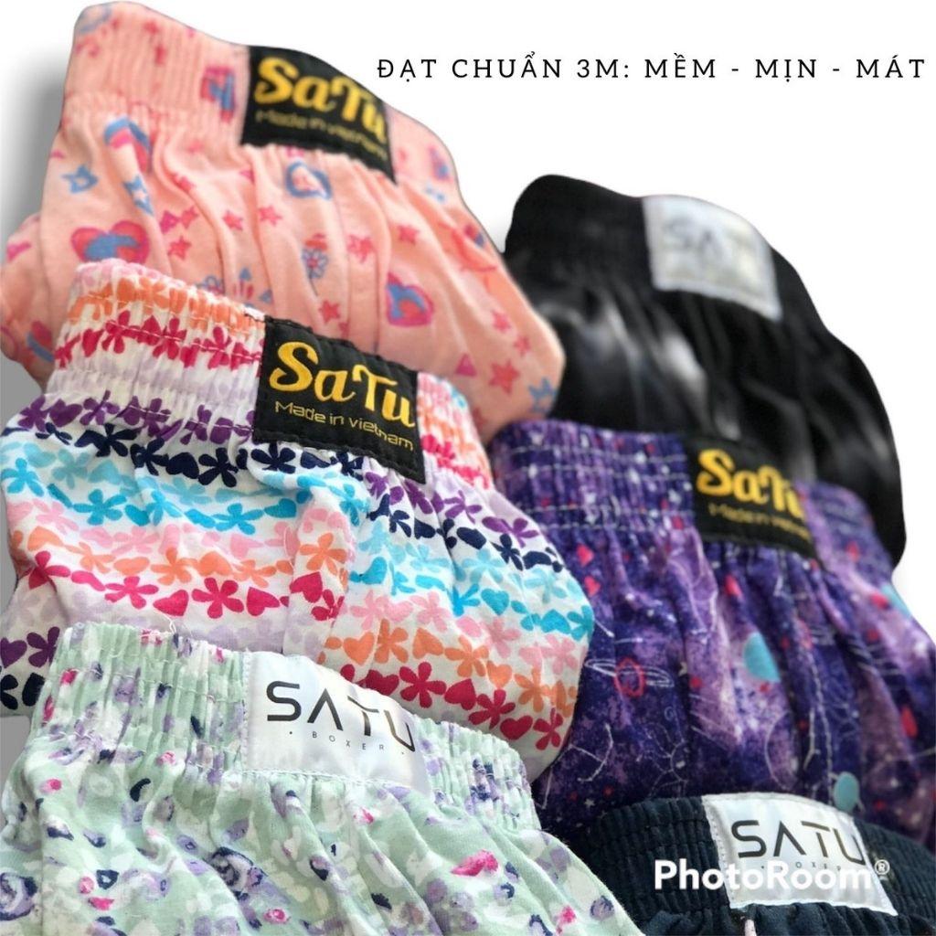 Quần Quần Đùi Nam Nữ Mặc Nhà Tắm Biển Quần Ngủ SATU Vải Thun Cotton Co Giãn Thoải Mái Thoáng Mát