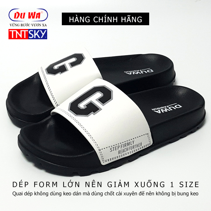 Dép Quai Ngang Nam Nữ Siêu Nhẹ Duwa - Hàng Chính Hãng - Tk9048 - Quai Trắng - 41