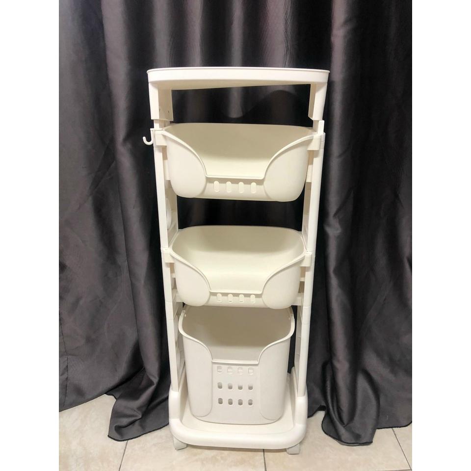 Kệ đựng đồ đa năng 3 tầng nhựa eccox có bánh xe xoay 360 độ, kệ để đồ cao cấp 5329