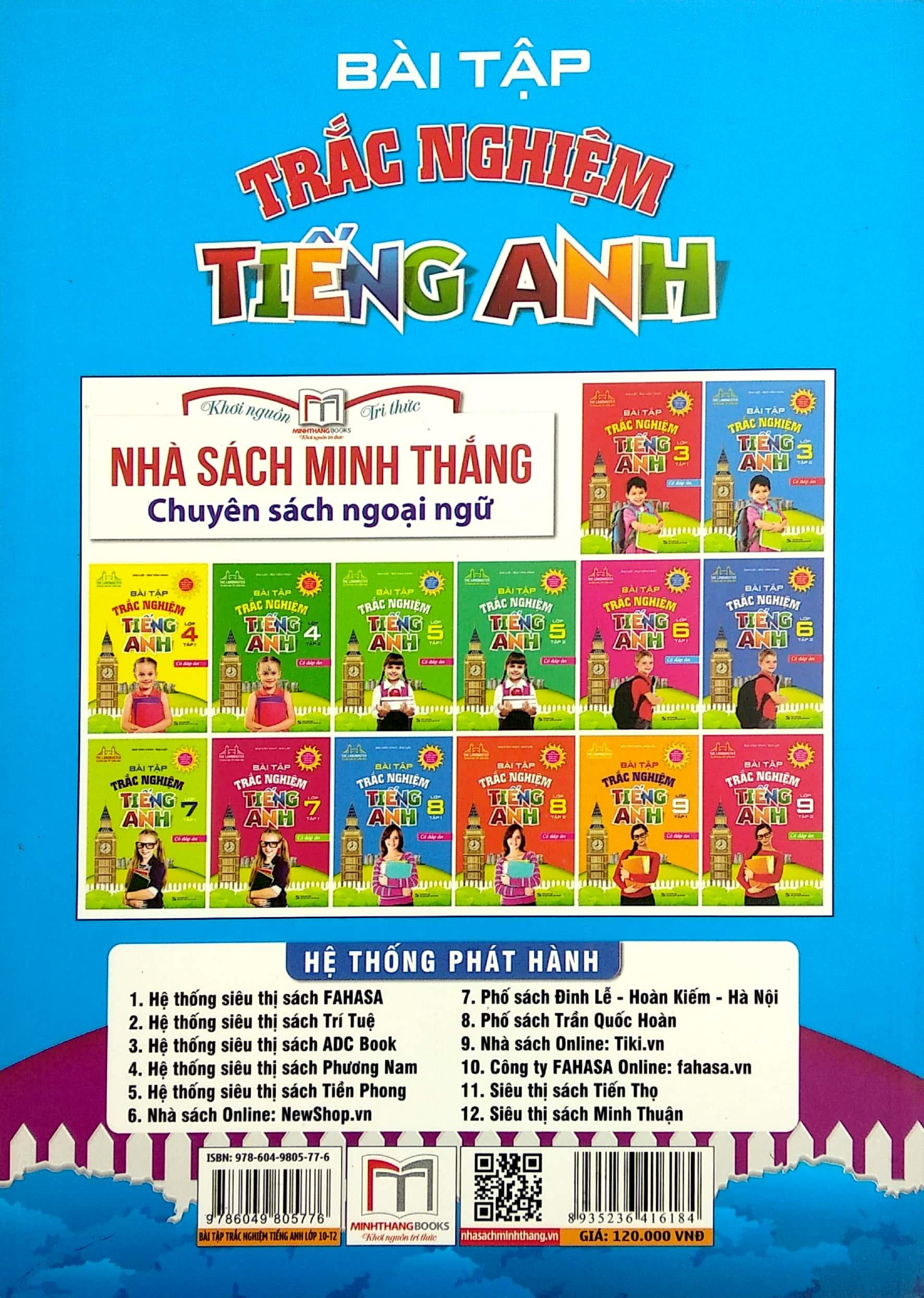 Sách Bài Tập Trắc Nghiệm Tiếng Anh Lớp 10 - Tập 2 (Có Đáp Án)