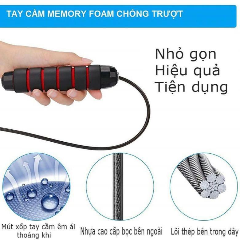 Dây Nhảy Tập Thể Dục Thể Thao, Dây Nhảy MUAY, BOXING Lõi Thép Cao Cấp 2,7m  Siêu Bền Có Thể Cắt Bớt Dây TT04