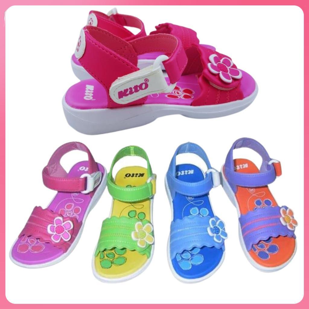 Dép sandal bé gái Kito YSDC 8093 , xốp nhẹ, đi êm chân - Cam - Tím