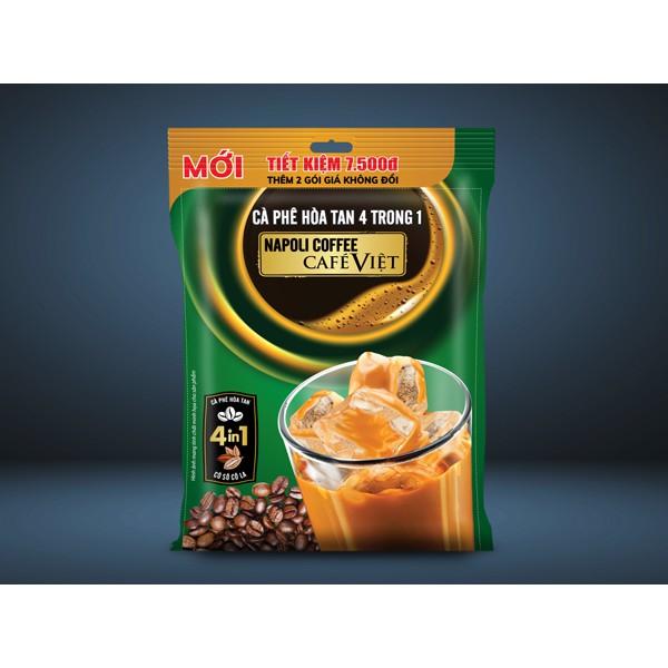 Cà phê sữa hòa tan Napoli Coffee 4IN1 bổ sung Socola túi lớn (18 gói x 29g)