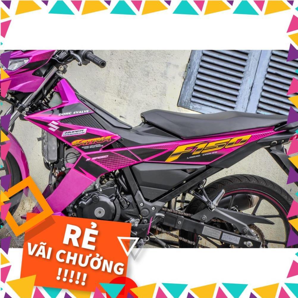 Tem Rời Raider FI Mẫu Chữ Satria F150 Hồng Đen Vàng