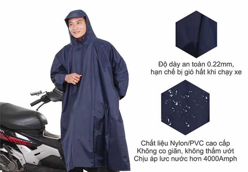 Áo mưa Poncho vải BEST Có Phản Quang RANDO