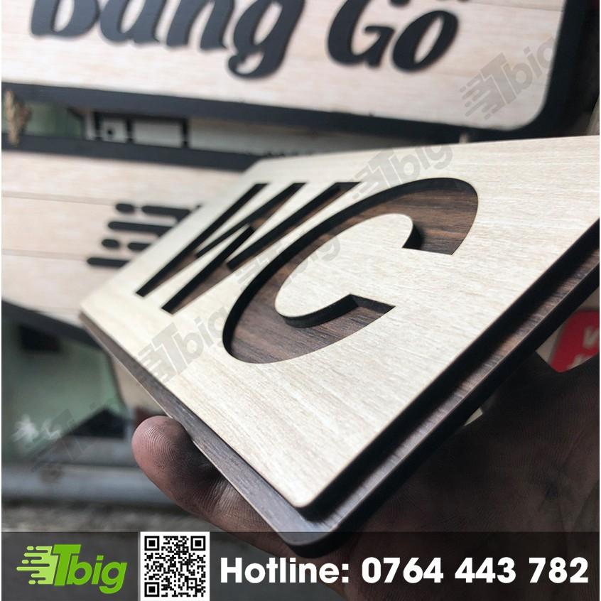 Bảng chỉ hướng WC bằng gỗ