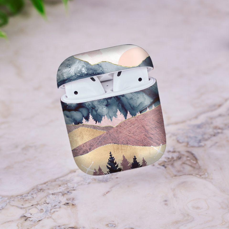 Miếng dán skin cho AirPods in hình giả sơn mài - GSM115