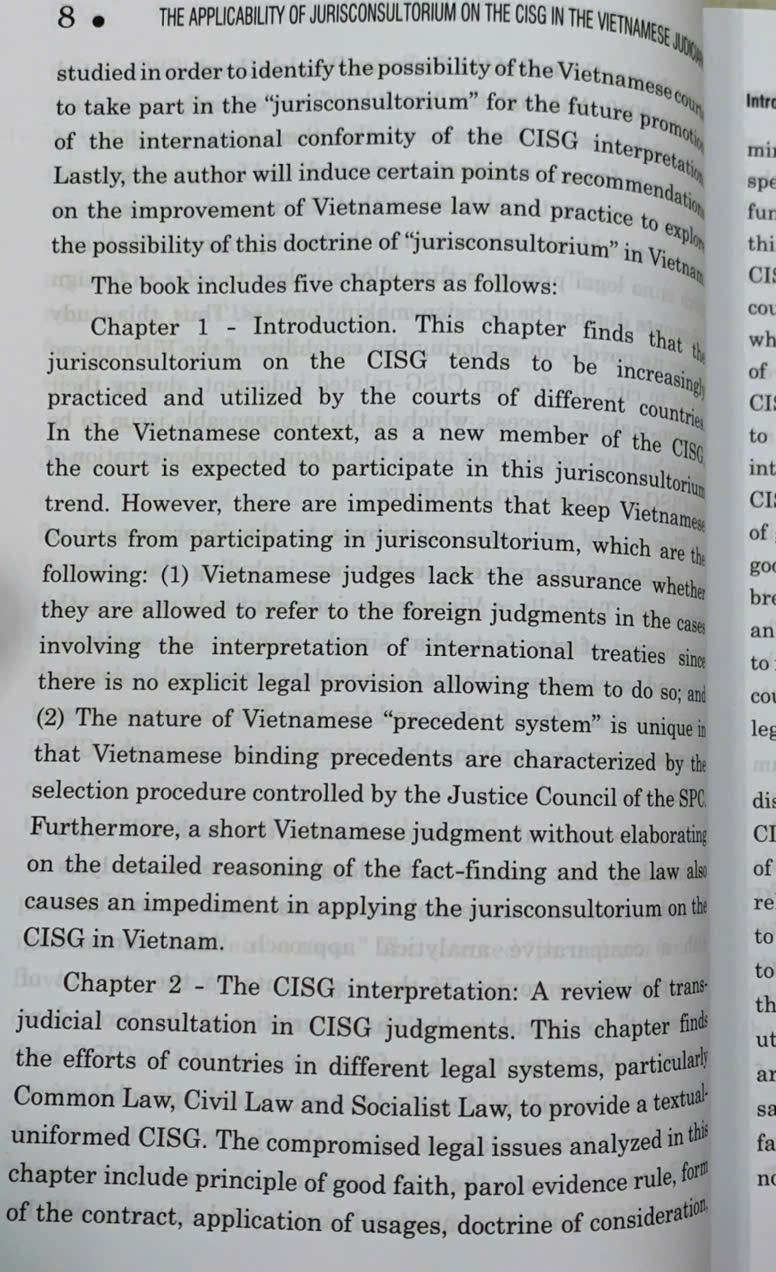 Applicability of jurisconsultorium on the CISG in the Vietnamese judiciary