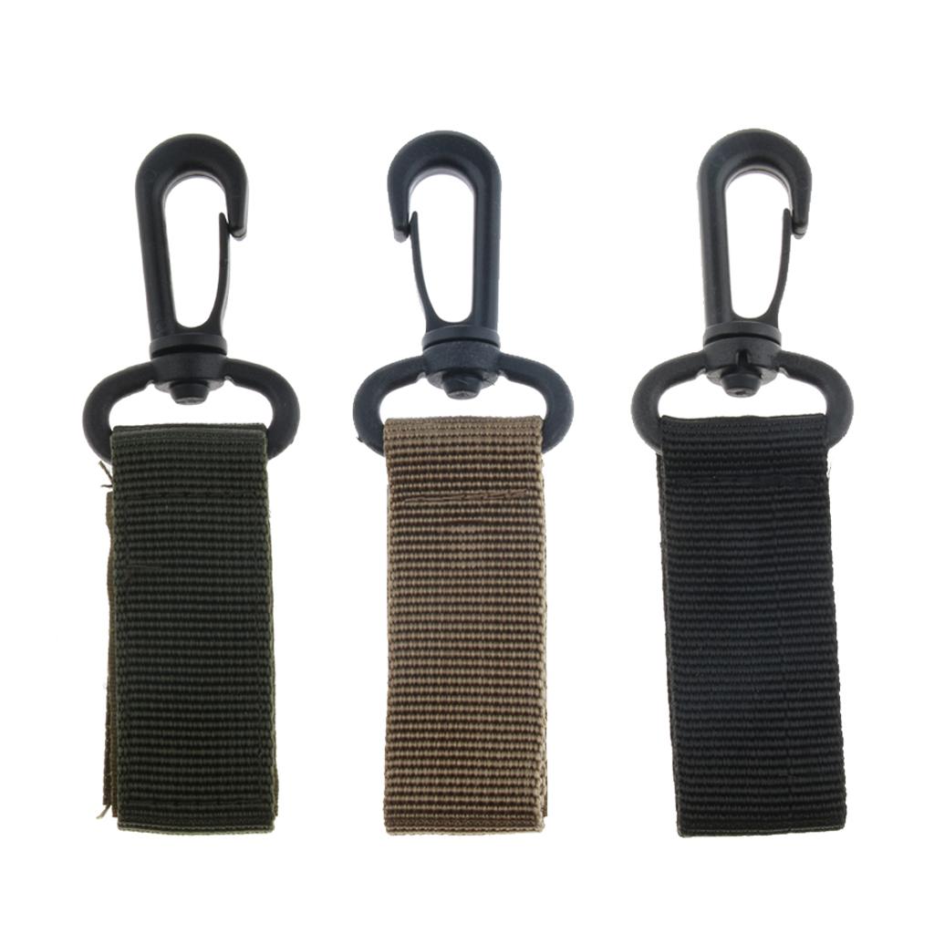 Nylon Key Hook Webbing Molle Buckle Hanging Belt Carabiner Clip Army Green
