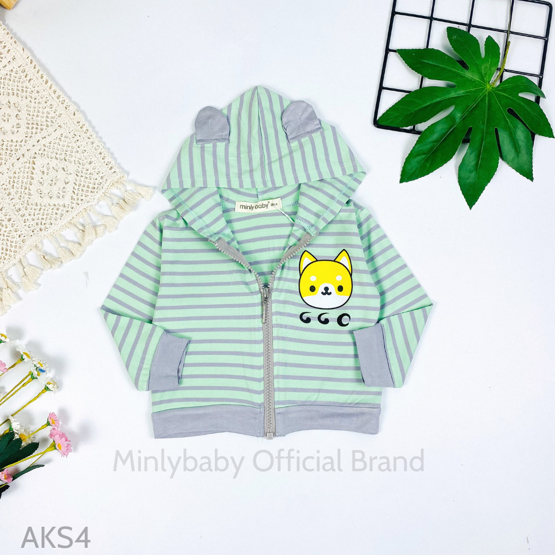 Áo Khoác Cho Bé Vải Sọc Visco Size Từ 18-28kg, Hàng Chính Hãng Minlybaby