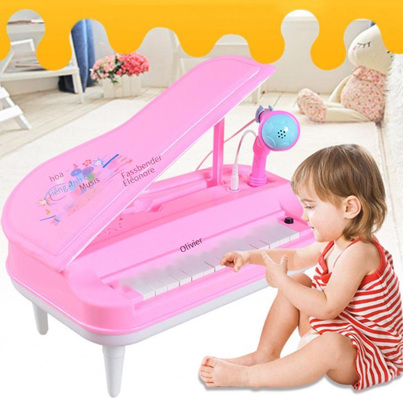 Ưu đãi đặc biệt giáo dục sớm cho trẻ 23 phím có micrô đàn piano điện tử âm thanh và ánh sáng đa chức năng chơi đàn piano đồ chơi nhạc cụ 1-6 tuổi