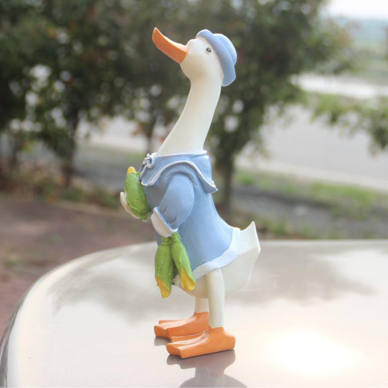Garden Statues Art Crafts Resin Duck Figurines for Shelf Garden Cabinet