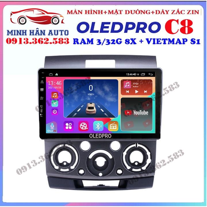 Combo màn hình OLEDPRO C8 kèm mặt dưỡng,dây nguồn cho xe FORD EVEREST