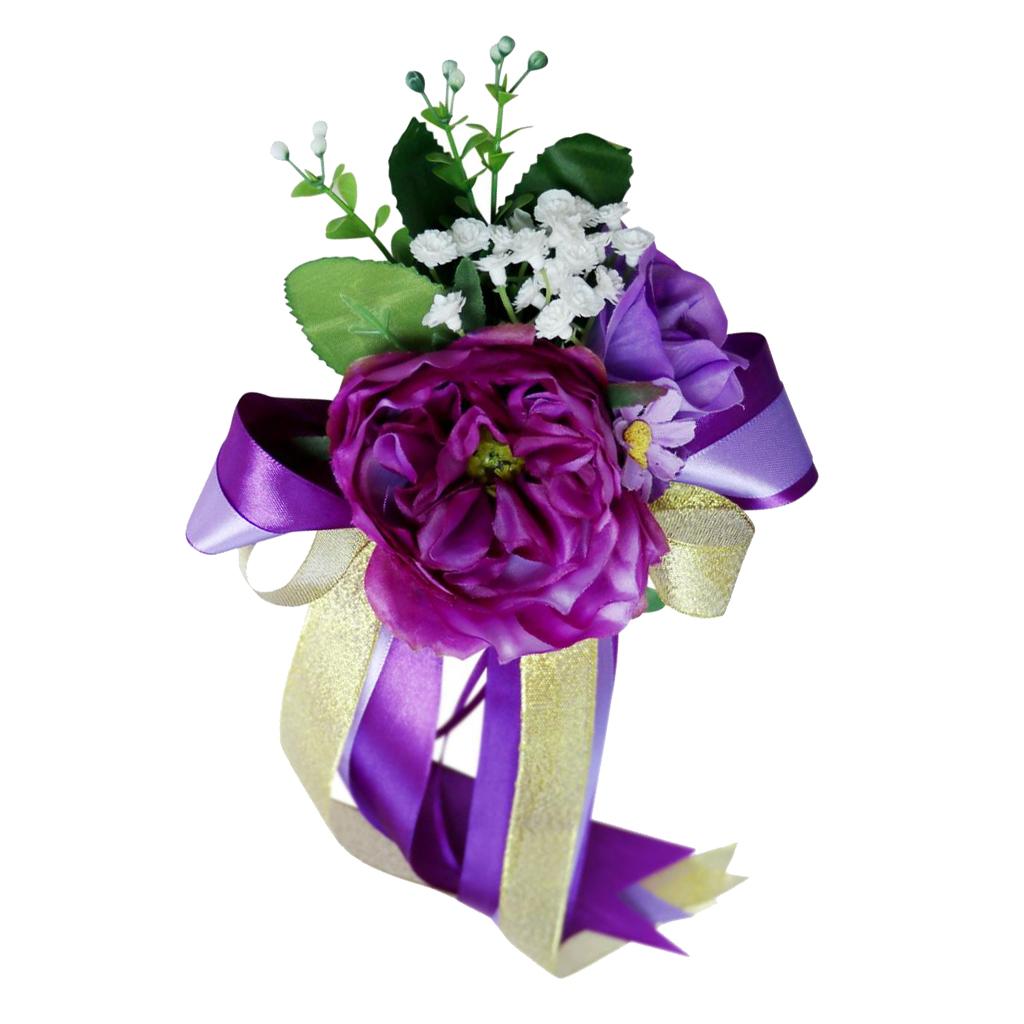 Wedding Party Car Flower and Ribbon Door Mirror Handle Decor Kit