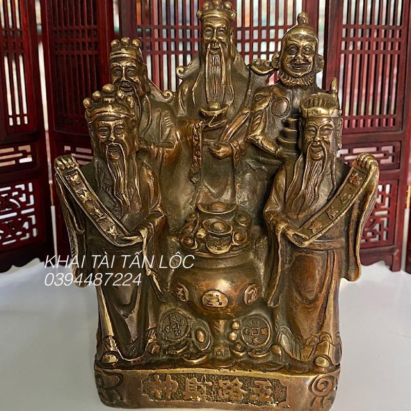 Tượng ngũ lộ thần tài - 5 ông thần tài bằng đồng cao 17cm