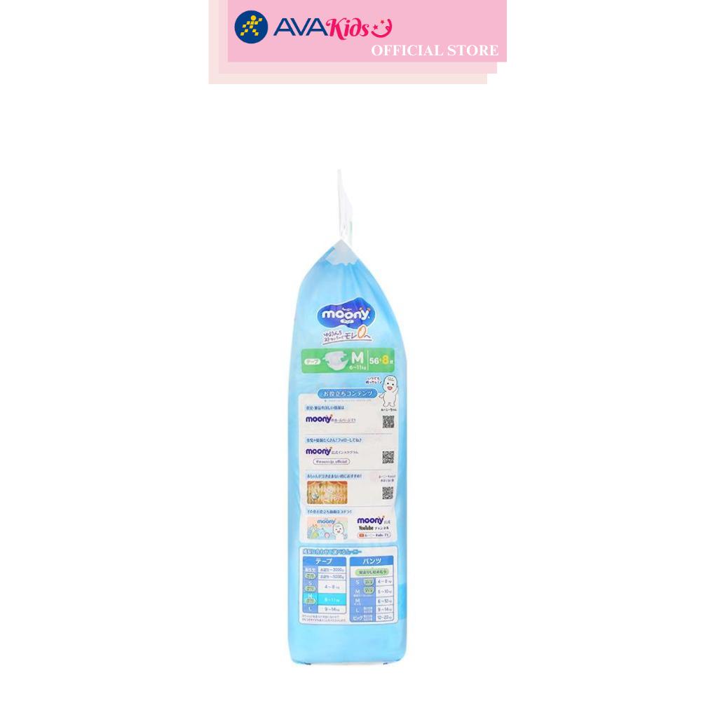 Tã dán Moony size M 56 + 8 miếng (6 - 11 kg)
