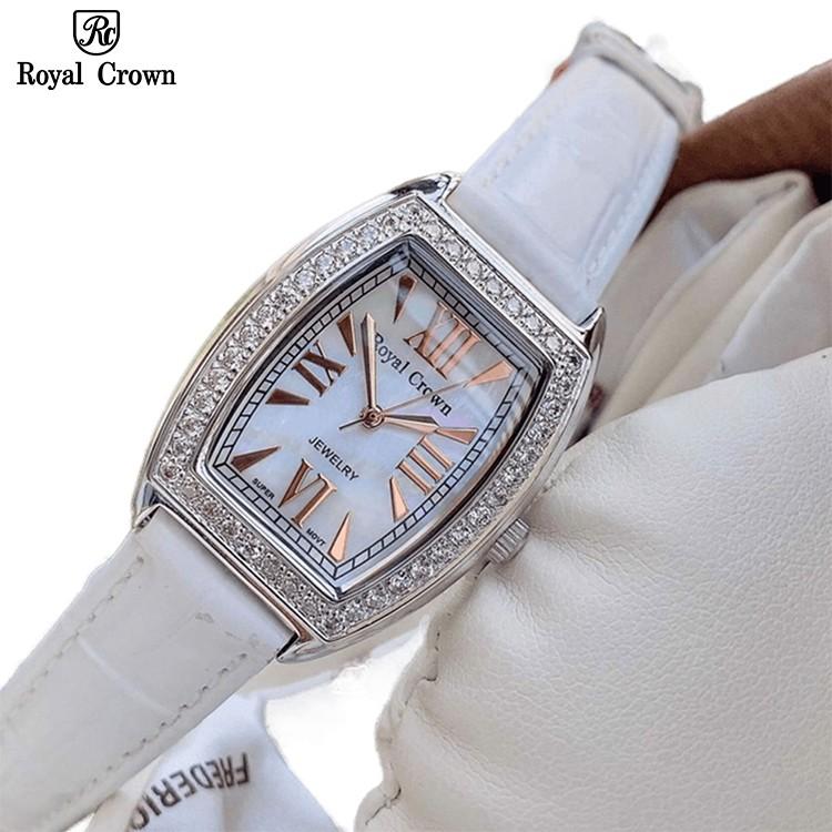 Đồng Hồ Nữ Chính Hãng Dây Da Royal Crown 3635 Chống Nước Chống Xước