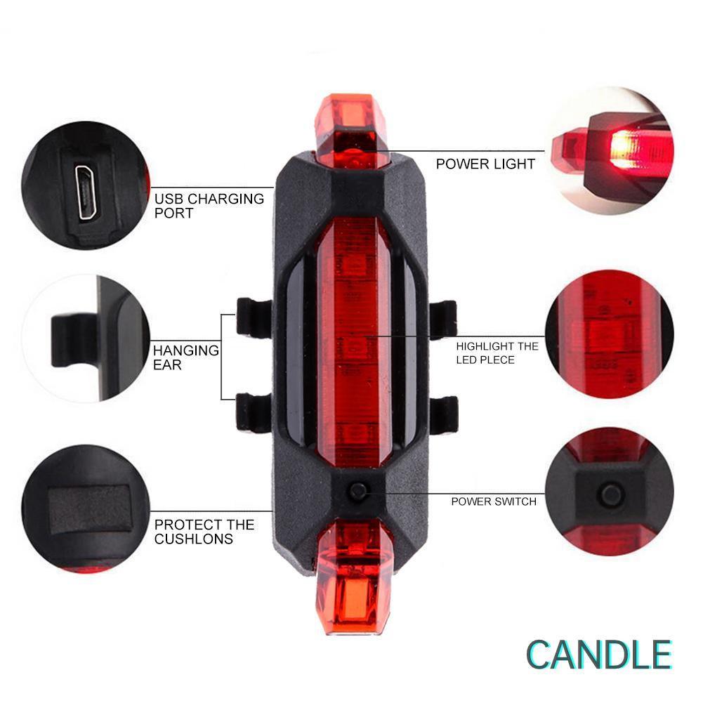 Đèn Led Phía Sau Xe Đạp Chống Thấm Nước Sạc Usb