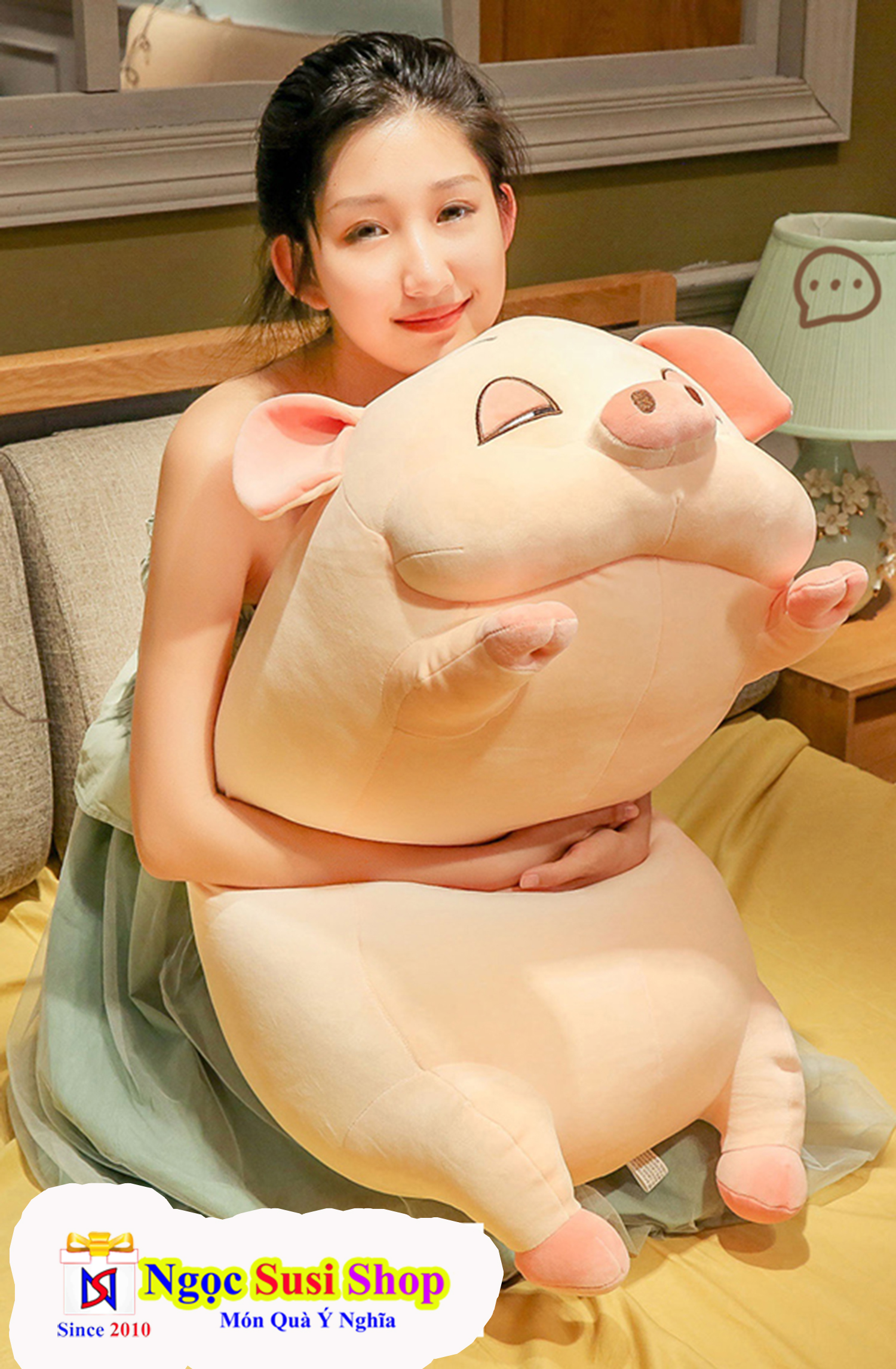 GẤU BÔNG HEO NGỦ HEO HÍ SIÊU TO KHỔNG LỒ SIÊU MỊN
