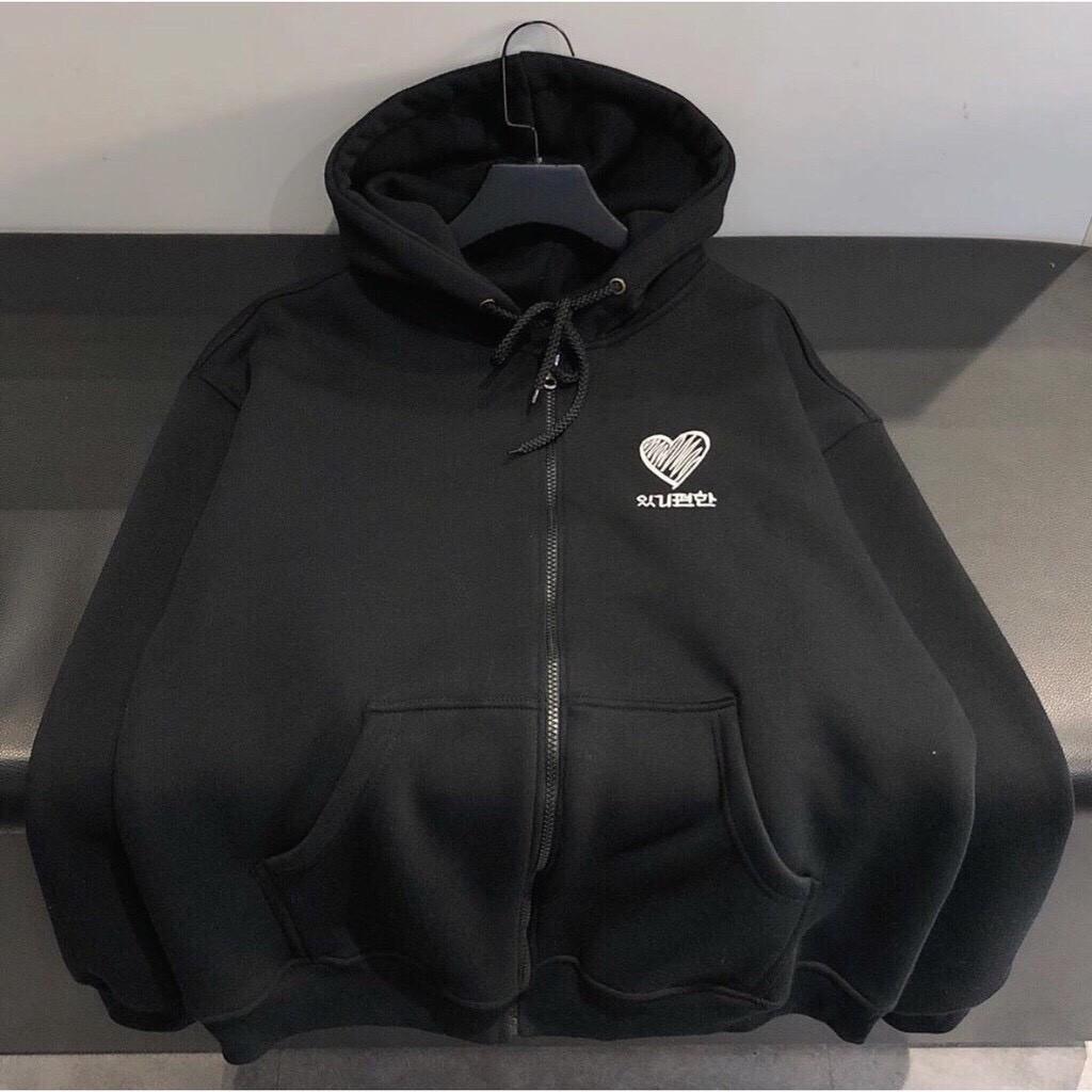 áo khoác nỉ nữ. áo hoodie nữ form rộng HEART 0100