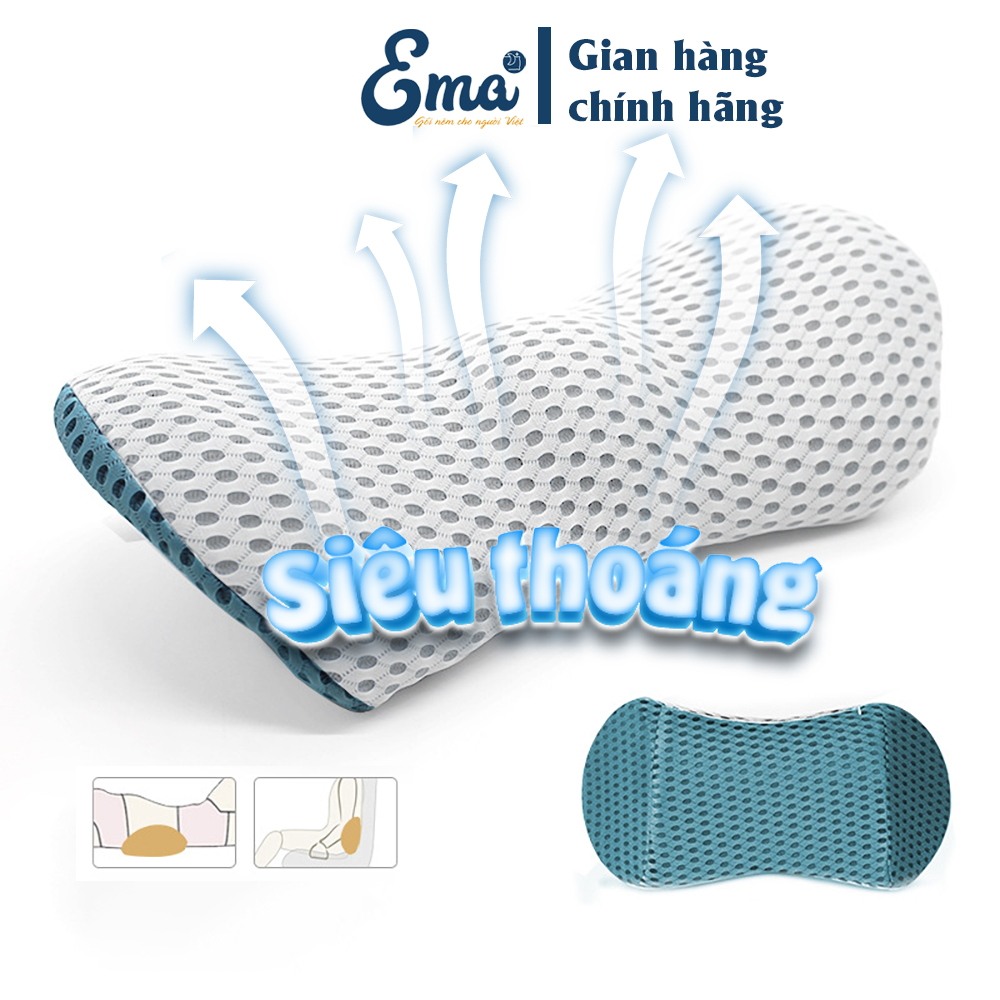 Gối kê lưng Ema cho người đau mỏi thắt lưng, thoát vị đĩa đệm, bà bầu, người cao tuổi, dân văn phòng...