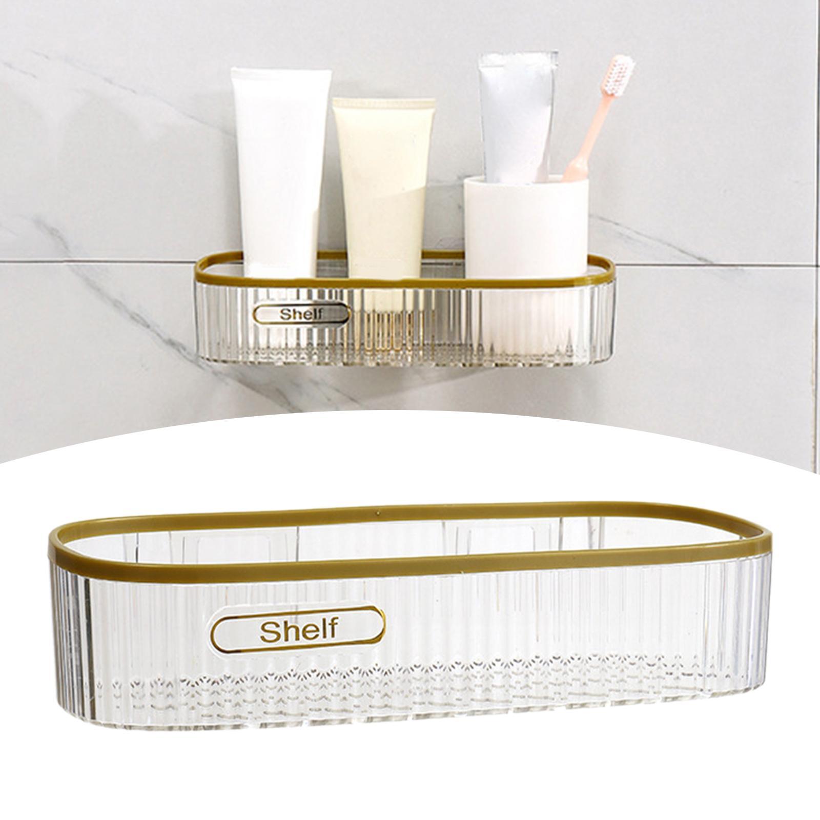 Wall Mount Shower Caddy Basket Shelf Cosmetic Organizer Floating Shelf for