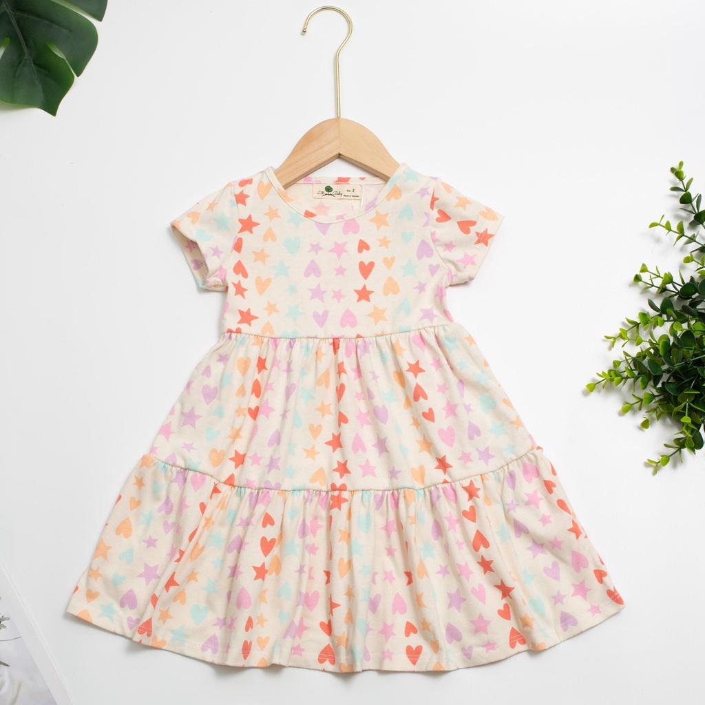 : Váy Cotton Họa Tiết Vải Co Giãn 4 chiều VCT2306 Thương Hiệu Litibaby Size 2-10, Dành cho 11-30kg