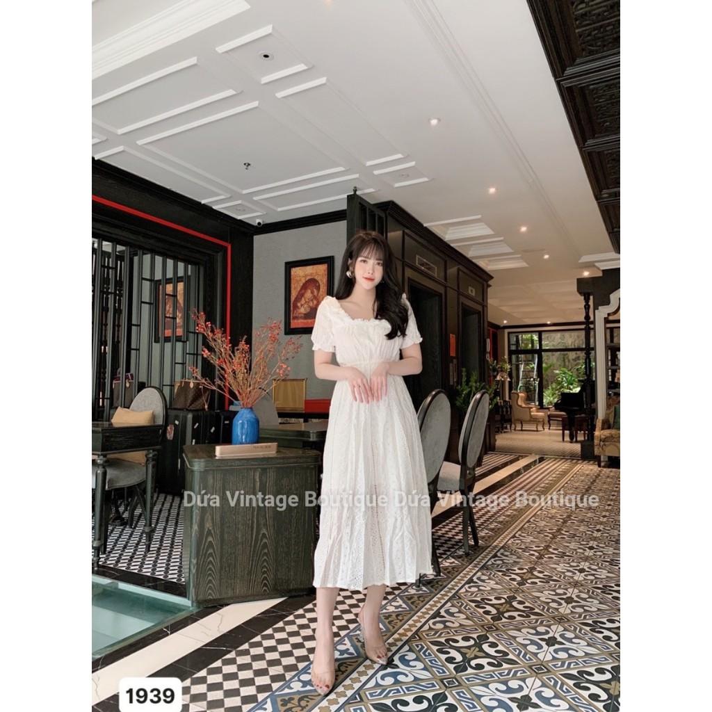Váy maxi cộc tay cổ vuông 1939